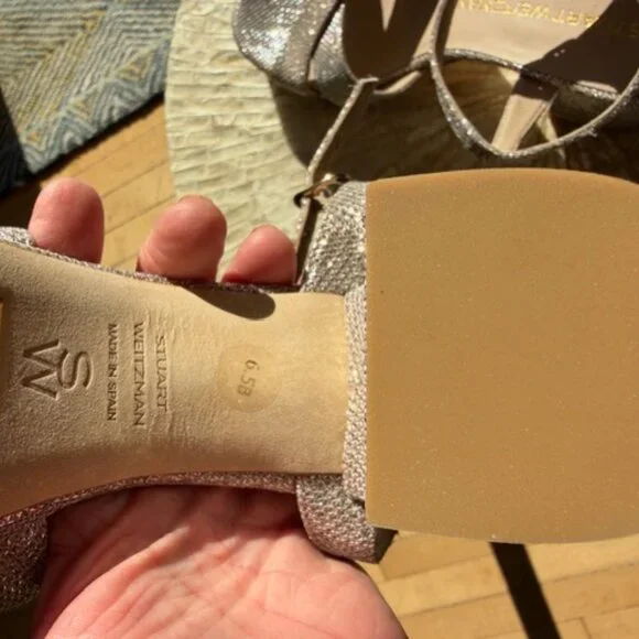 Stuart Weitzman Dayna Metallic Crisscross Platform Sandals - Picture 7 of 7